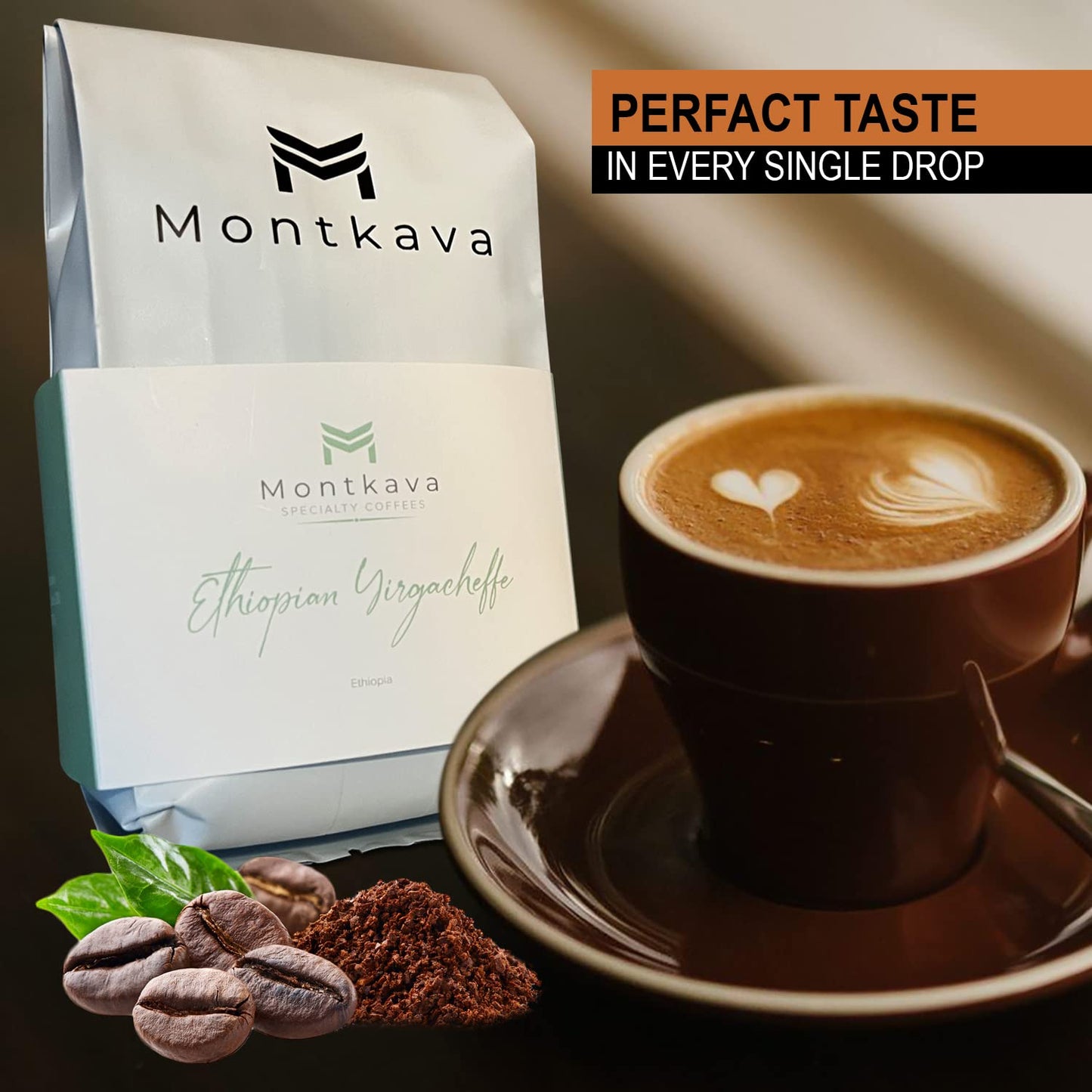 Montkava Whole Bean Coffee Gold Label Colombian Coffee and Specialty Ethiopian Coffee 2Pk 0.55 lb each