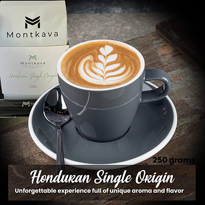 Montkava Specialty Coffee 2-Pack- Ethically Sourced Coffee from Honduras and Ethiopia- Medium Roast Whole Bean Coffee of Ethiopian Yirgacheffe and Honduran Single Origin- 250g per bag- Comes with 2 bag clips